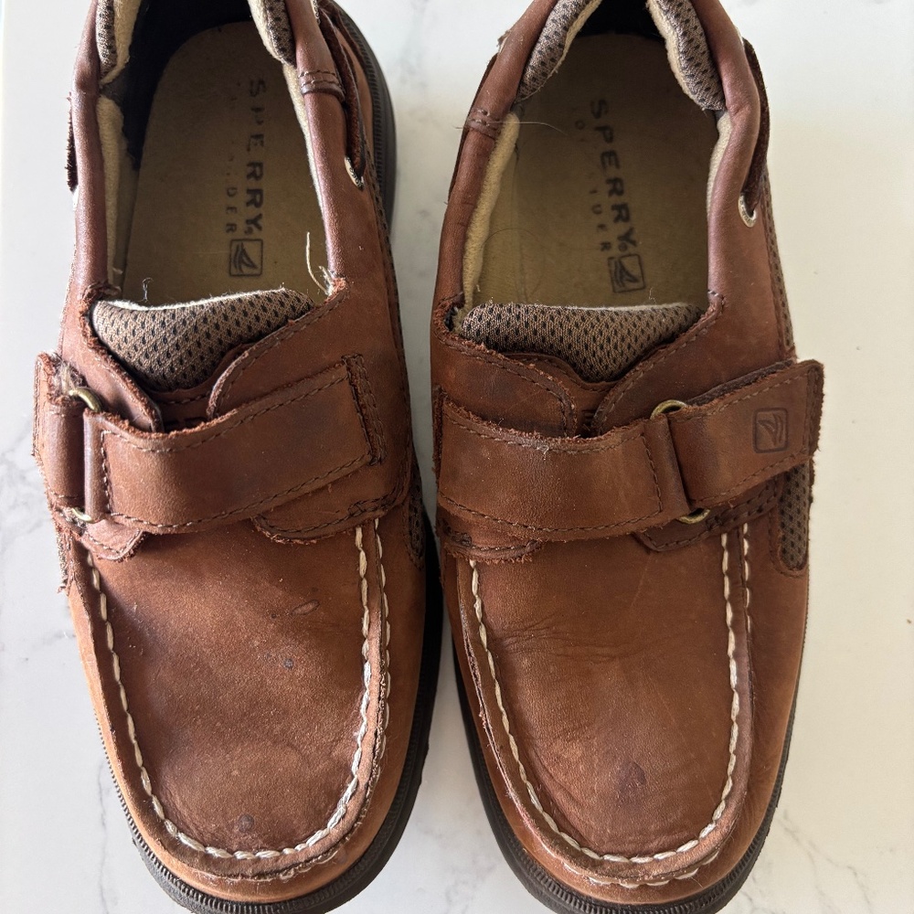 Sperry Kids Brown Leather Moccasin Shoes